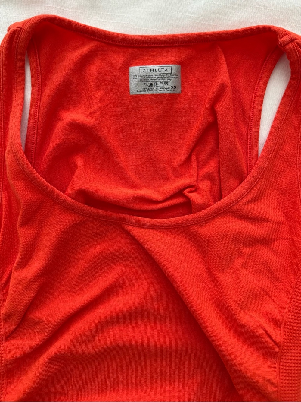 Athleta Women's Pure Ruched Sides Organic Cotton T-Shirt and Tank Orange Size XS - Picture 5 of 12